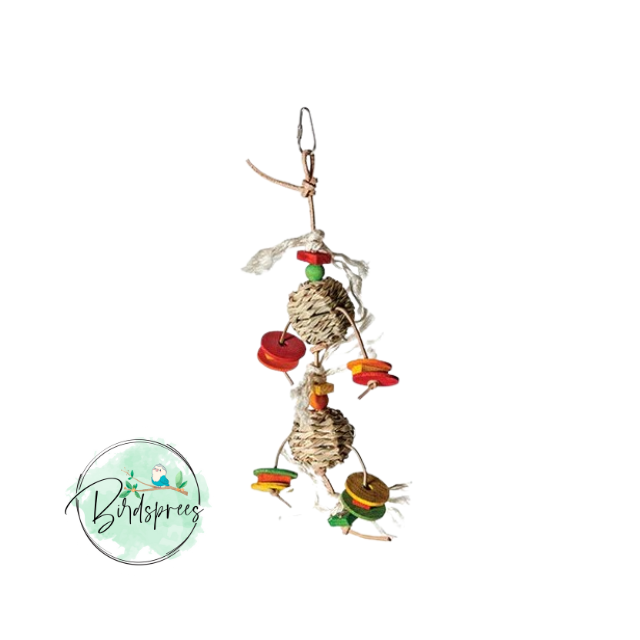 Caitec Double Grass Ball with Leather - Birdsprees