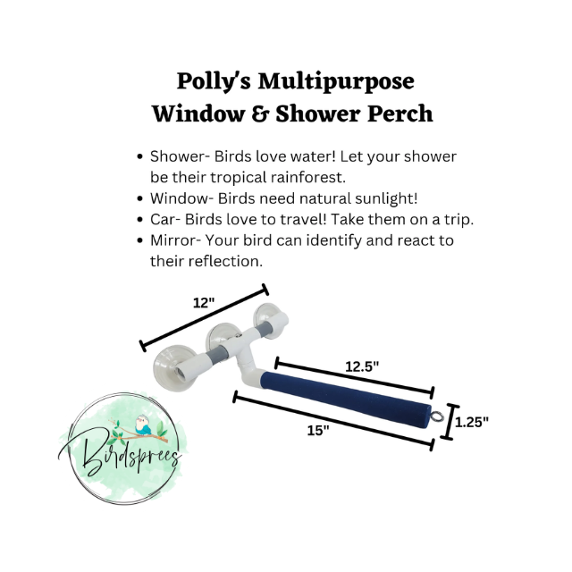 Polly's Deluxe Window & Shower Bird Perch - Large