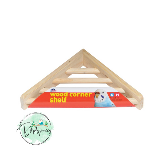 Prevue Corner Shelf Platform Wood Perch - Birdsprees