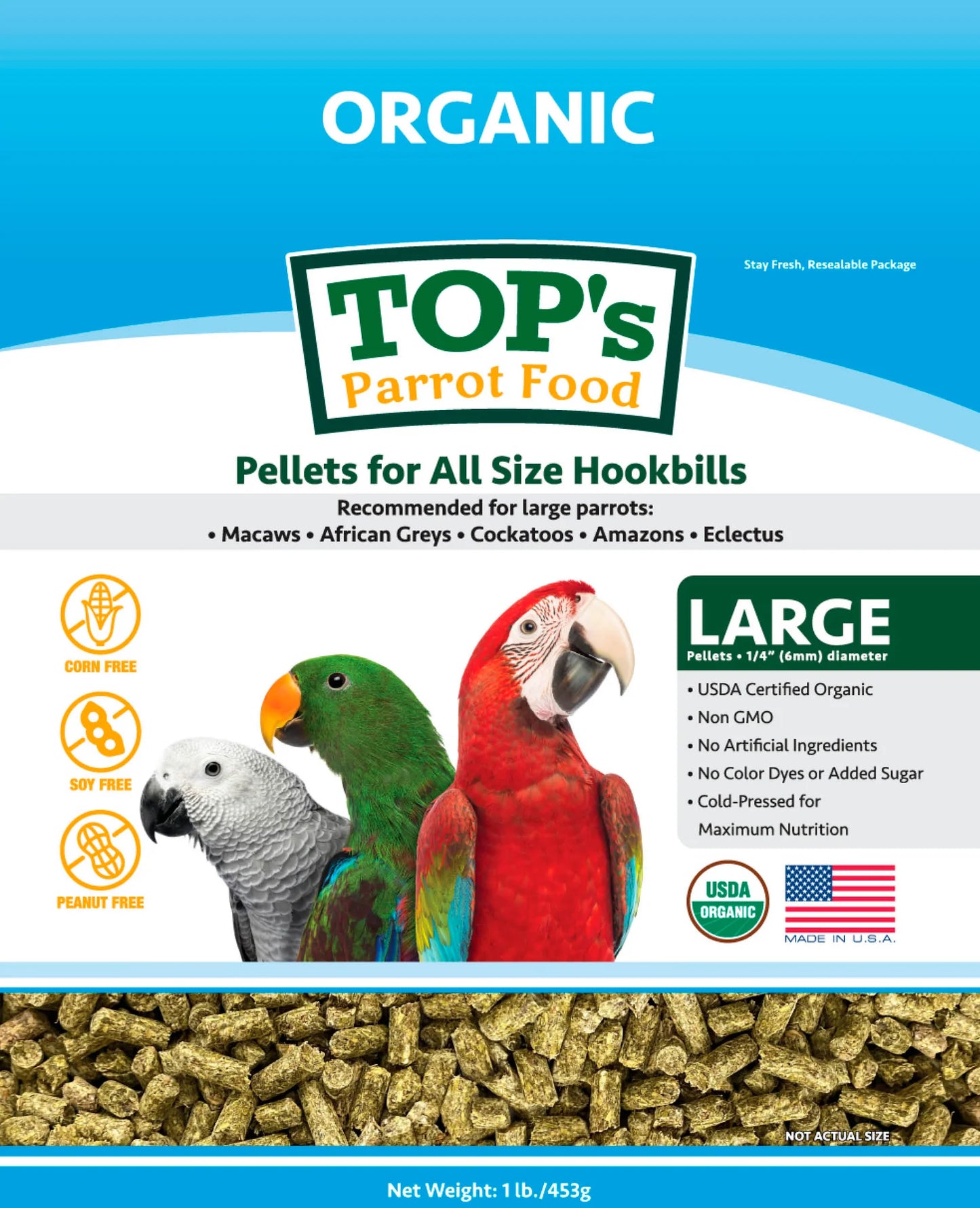 TOP'S Organic Parrot Pellets - Birdsprees